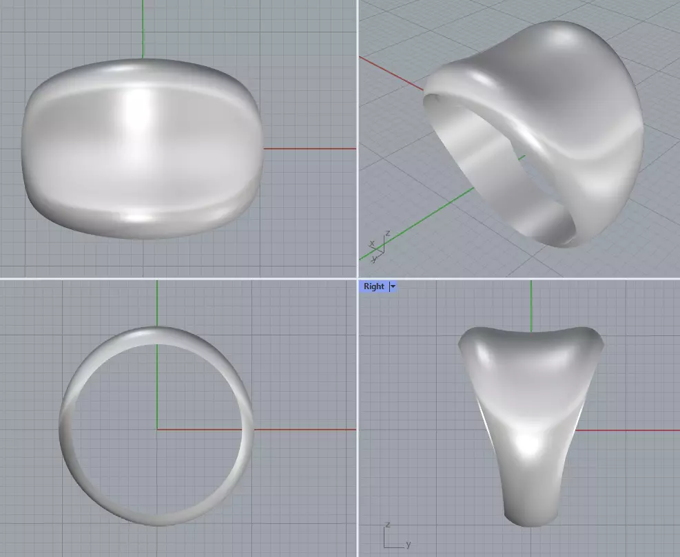 Curved signet  3D print model_0