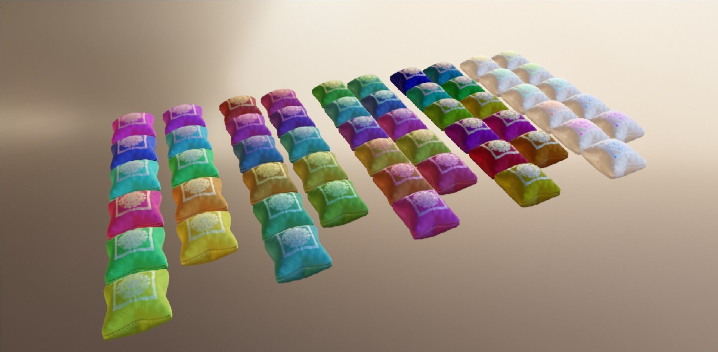 PILLOW SET Low-poly 3D model_3