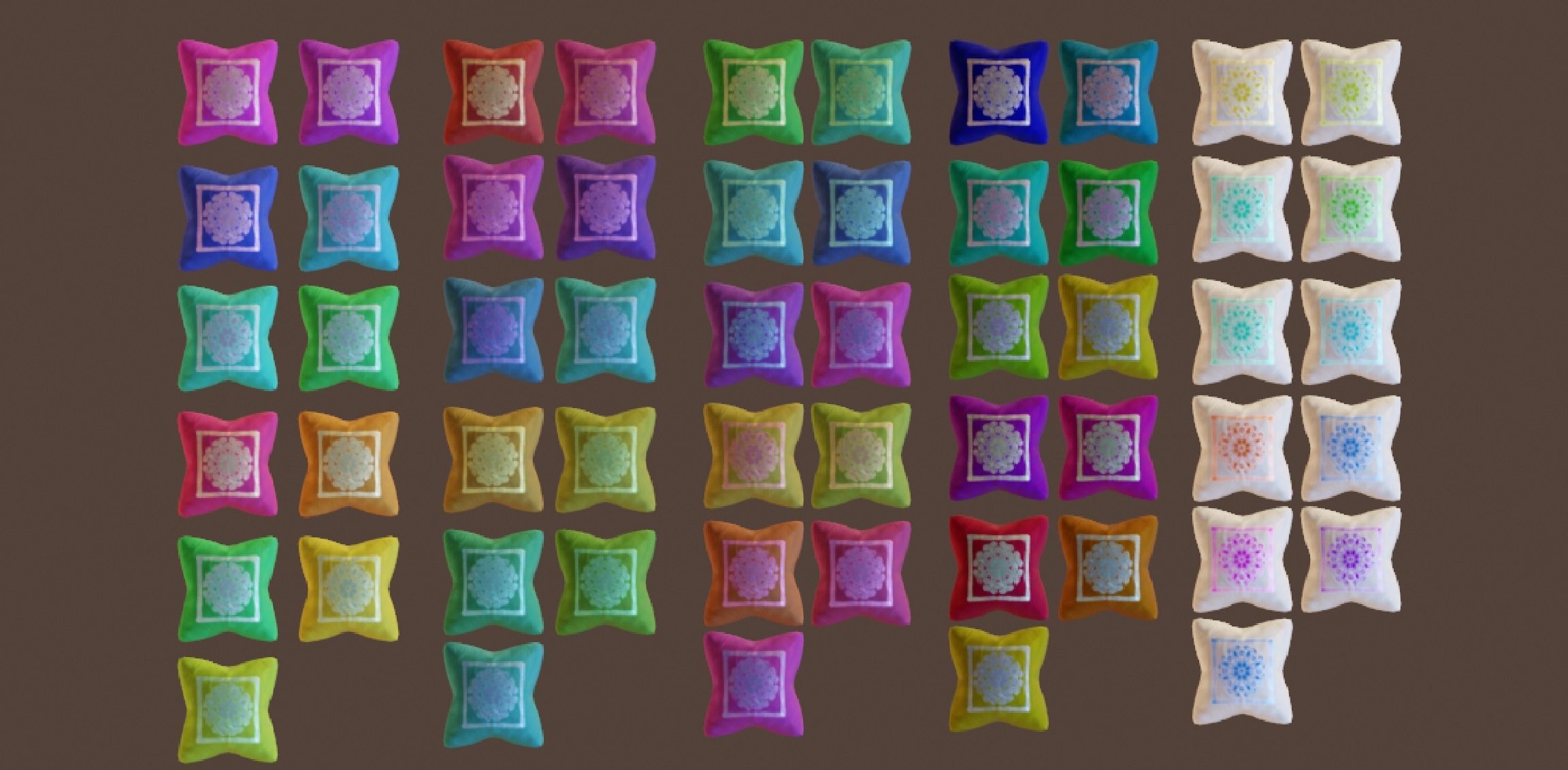 PILLOW SET Low-poly 3D model_4