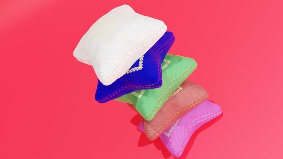 PILLOW SET Low-poly 3D model_8