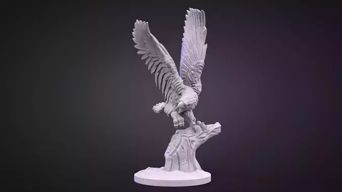 Eagle on Branch Sculpture  3D print model