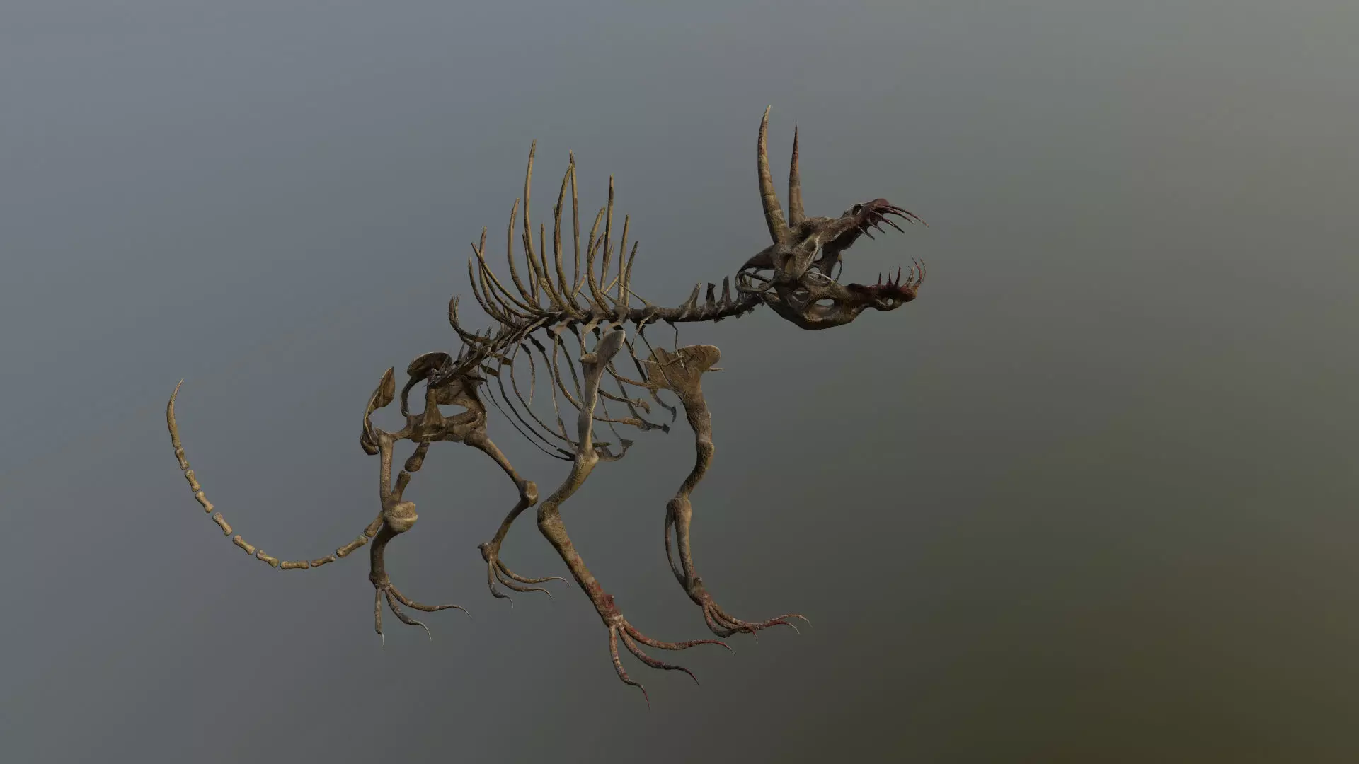 Creepy Bone Monster Low-poly 3D model_0