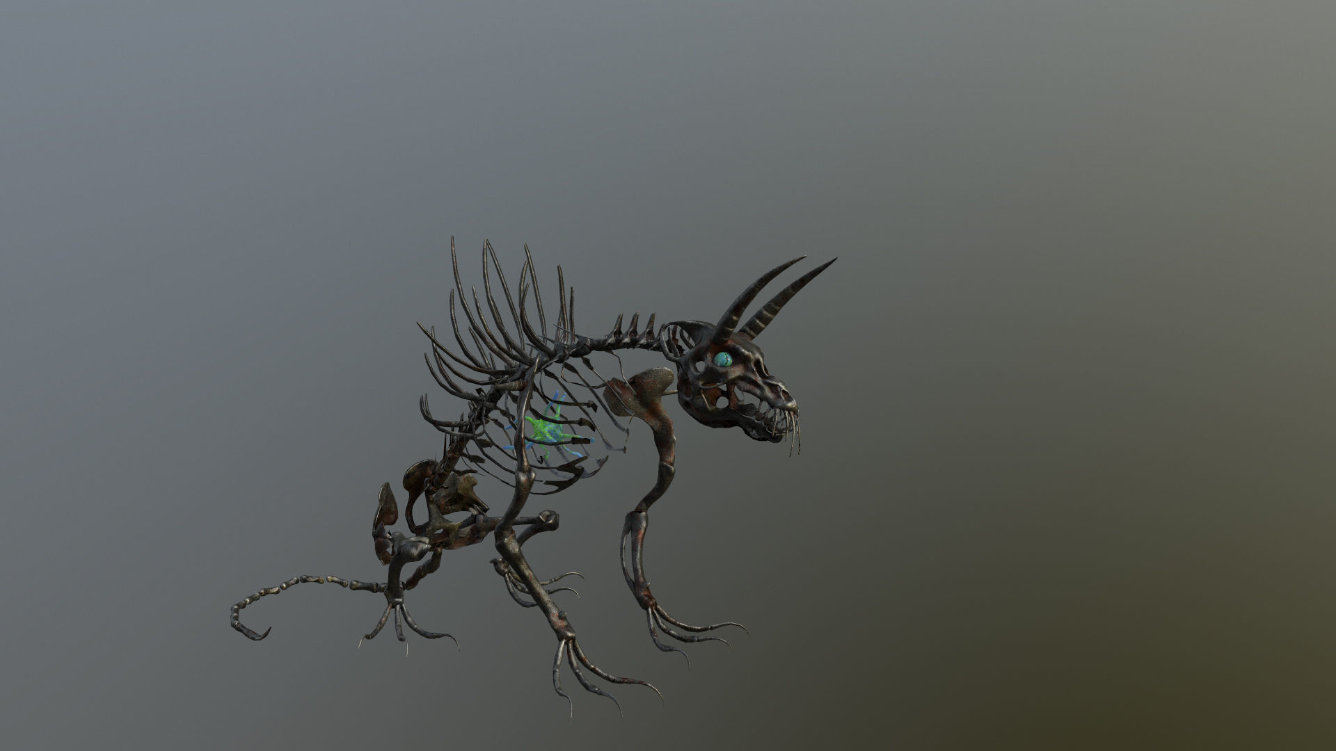 Creepy Bone Monster Low-poly 3D model_14