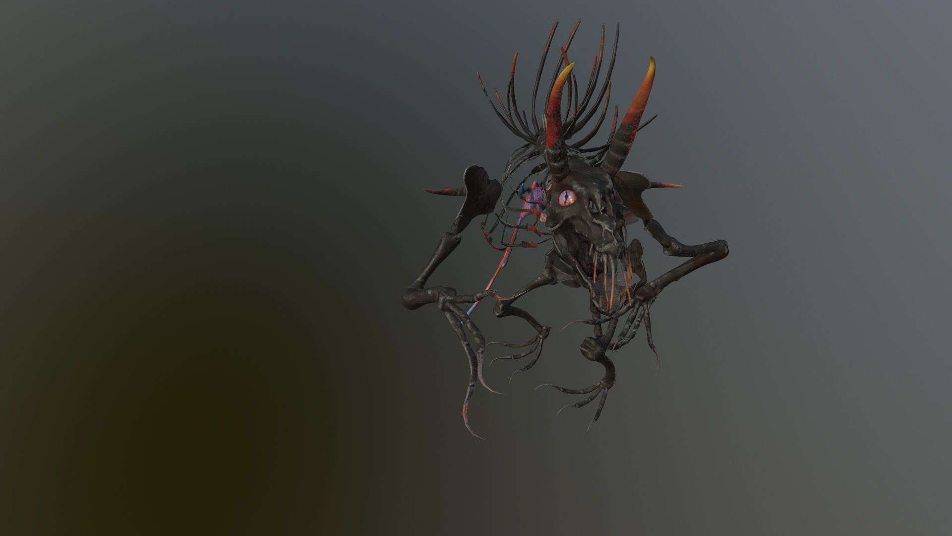 Creepy Bone Monster Low-poly 3D model_8