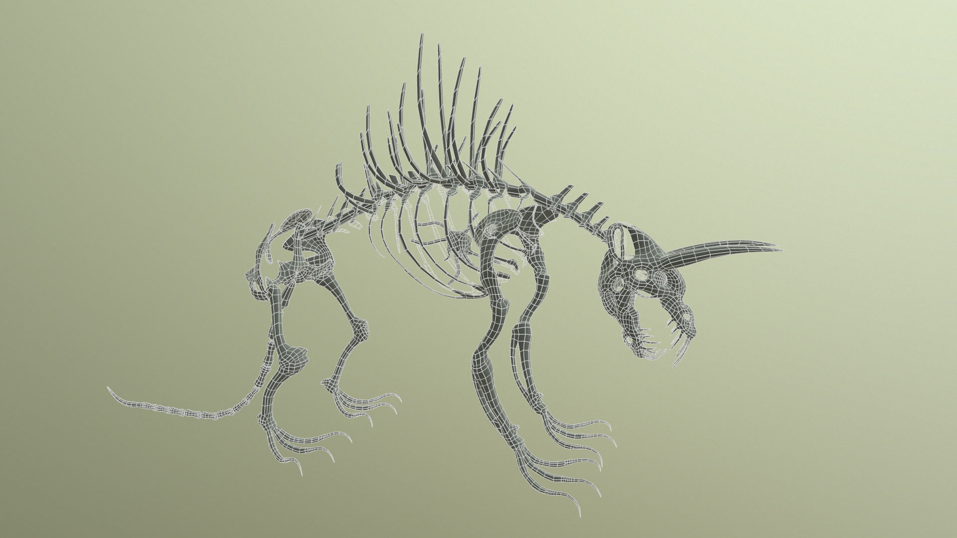 Creepy Bone Monster Low-poly 3D model_17