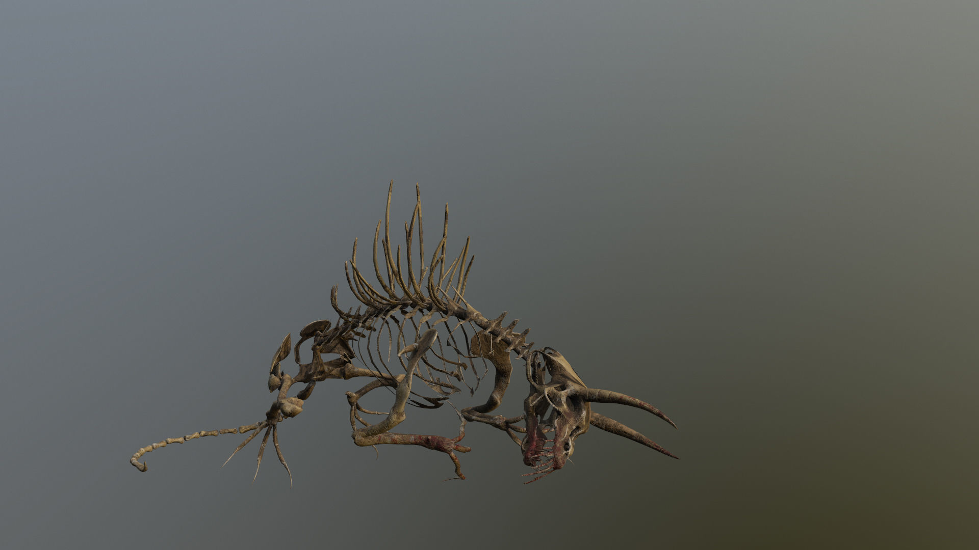Creepy Bone Monster Low-poly 3D model_4