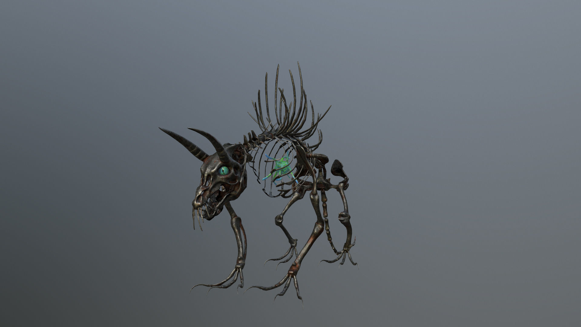 Creepy Bone Monster Low-poly 3D model_13