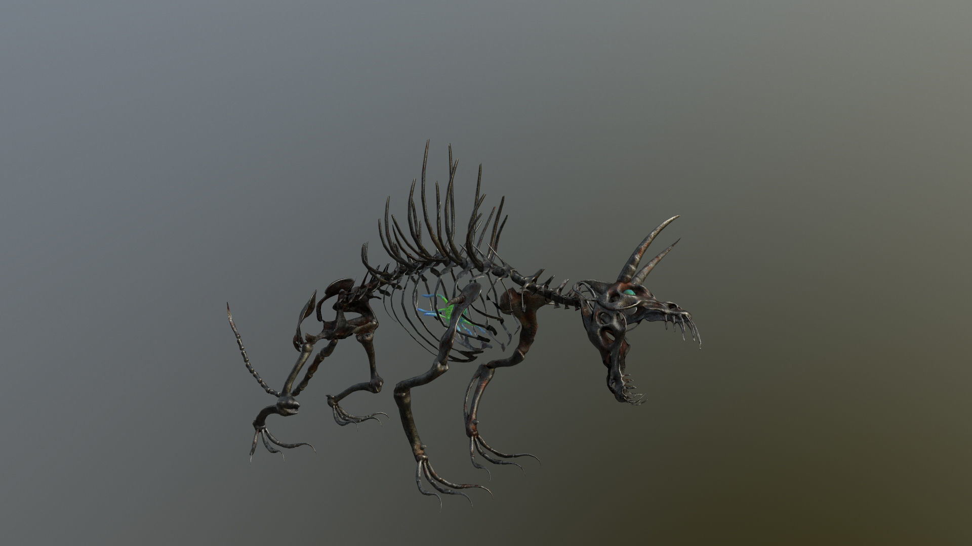 Creepy Bone Monster Low-poly 3D model_16