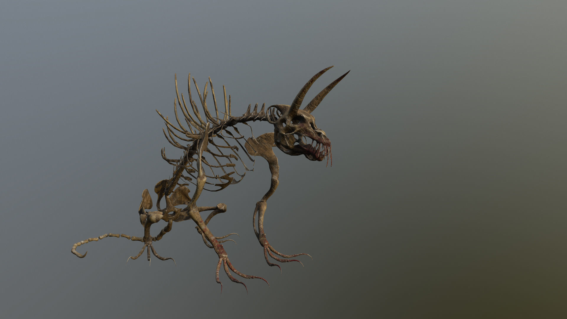 Creepy Bone Monster Low-poly 3D model_3