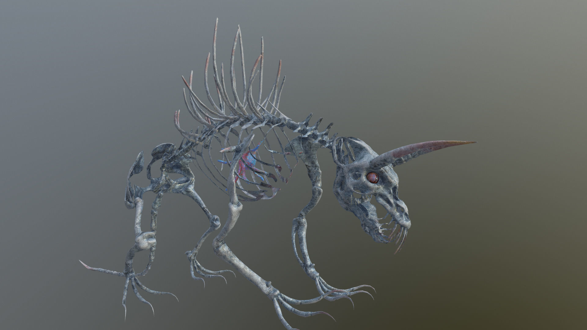 Creepy Bone Monster Low-poly 3D model_11