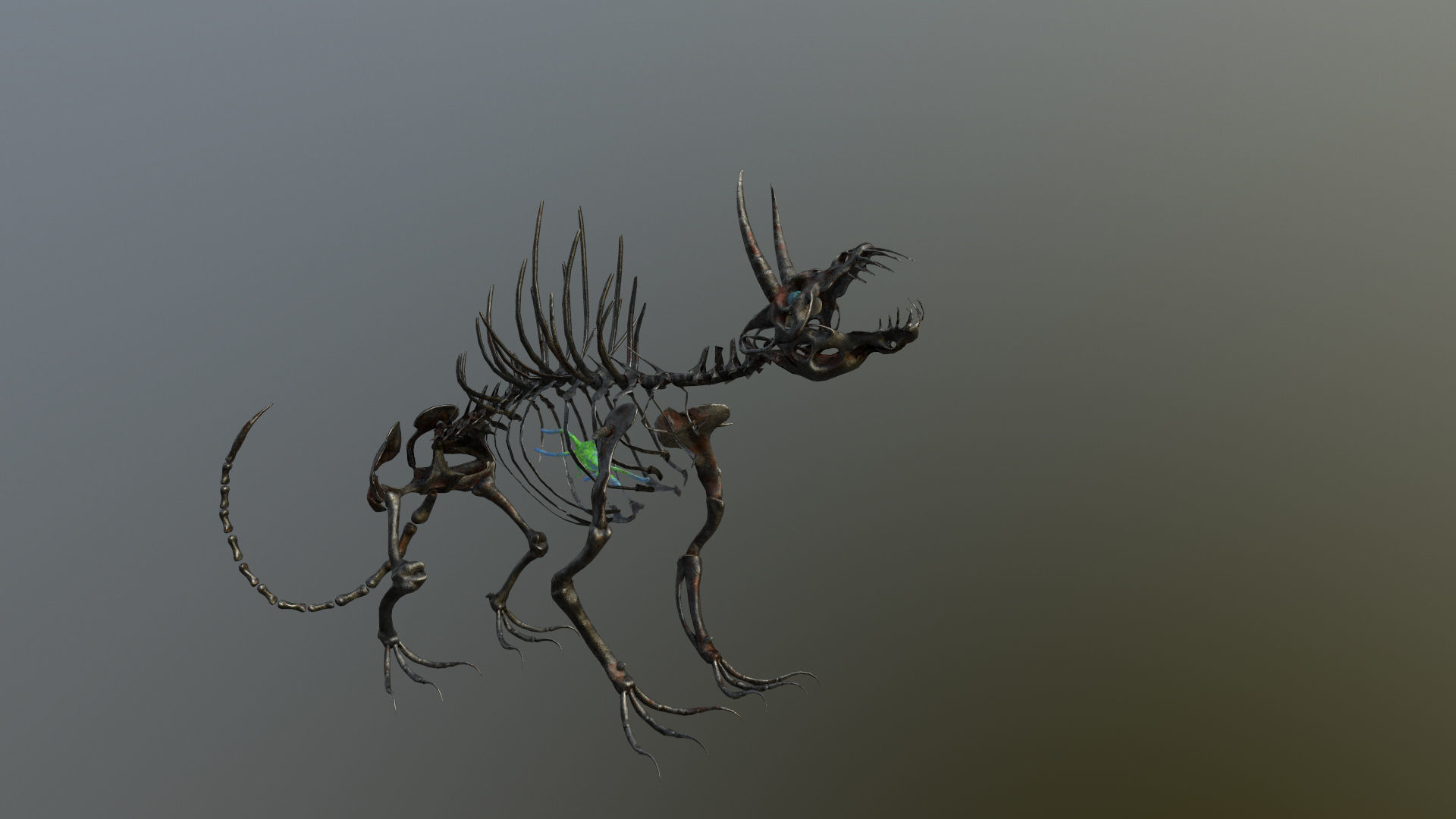 Creepy Bone Monster Low-poly 3D model_15