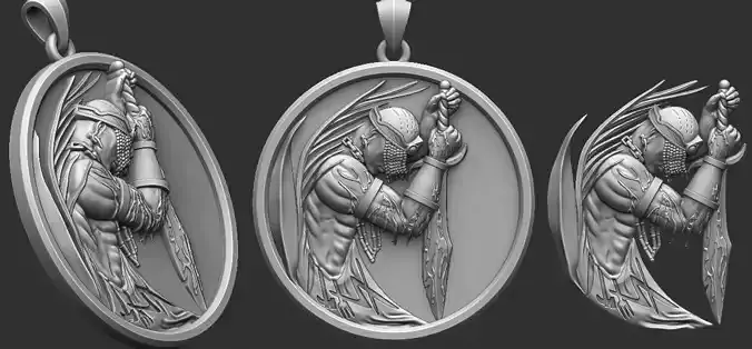 Ogum Relief Medal 3D print model