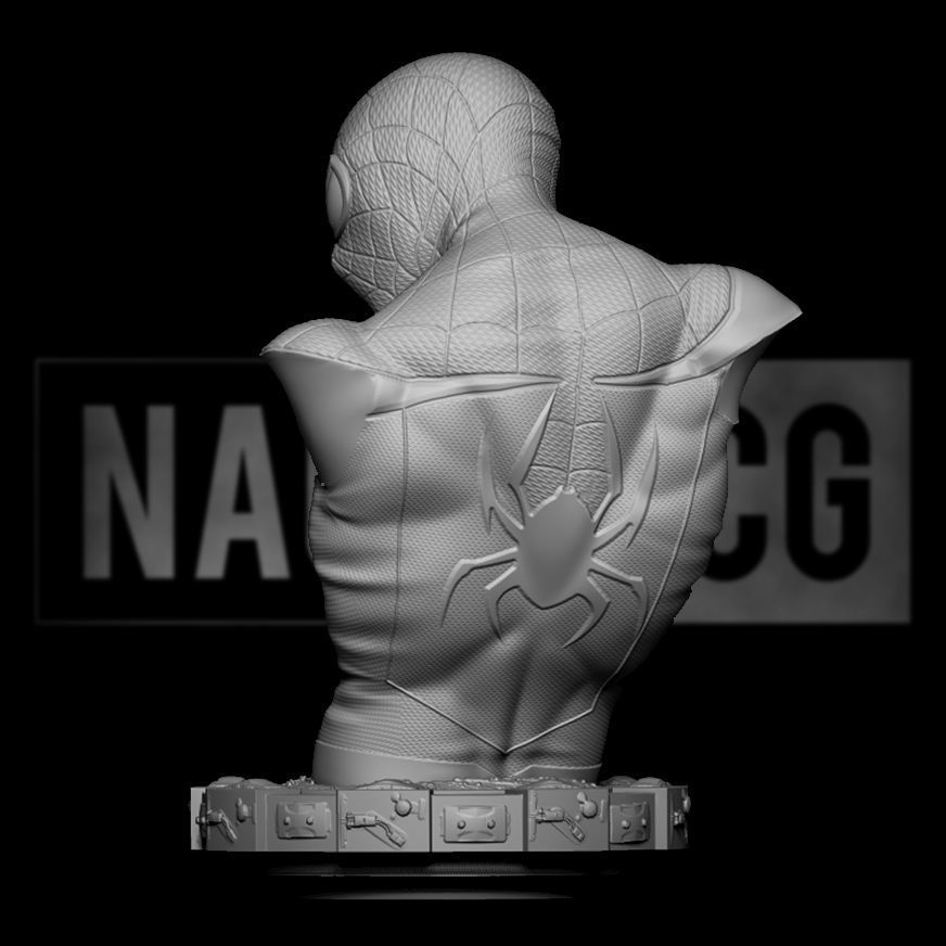 Fan Art Miles Morales - Spiderman - bust version 2 3D print model_3