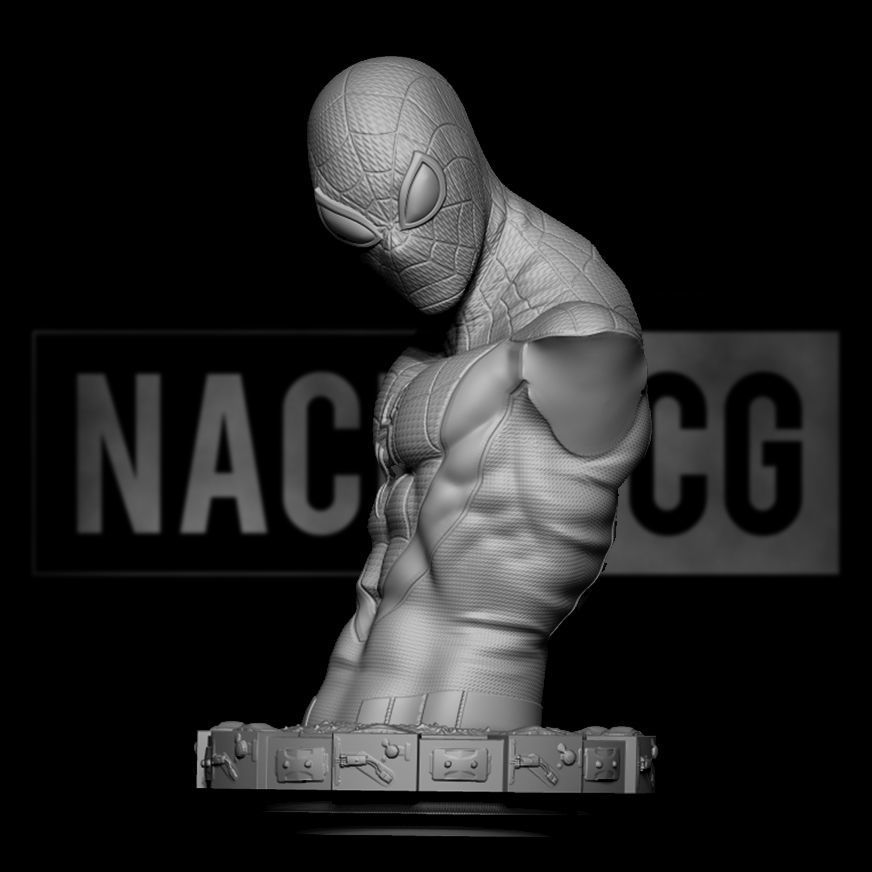 Fan Art Miles Morales - Spiderman - bust version 2 3D print model_1