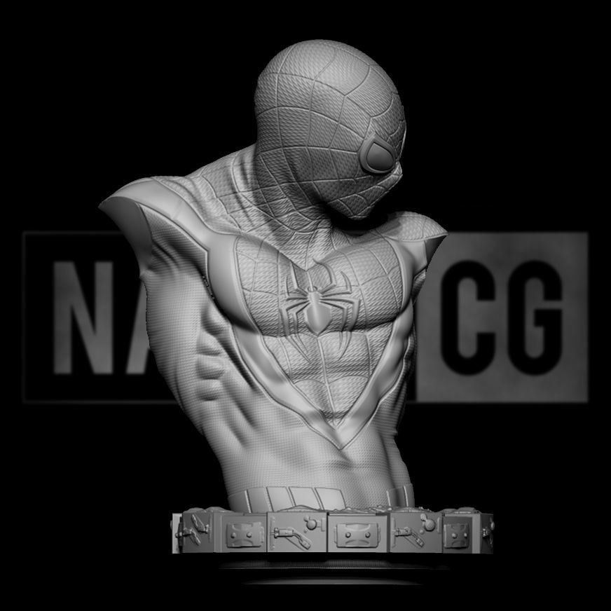 Fan Art Miles Morales - Spiderman - bust version 2 3D print model_4