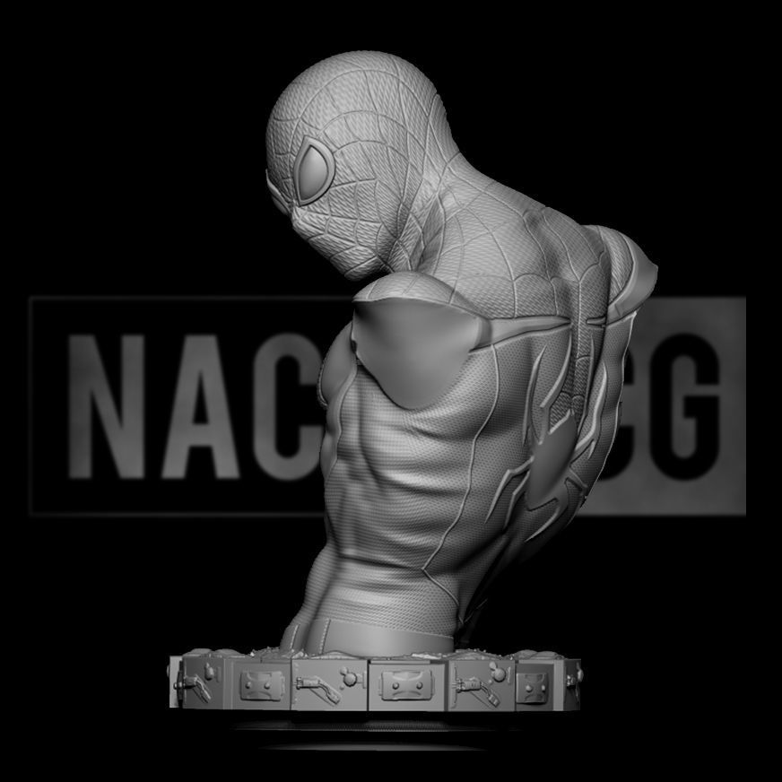 Fan Art Miles Morales - Spiderman - bust version 2 3D print model_2