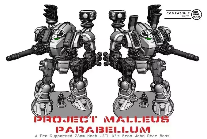 Project Malleus Parabellum 28mm Mech 3D print model