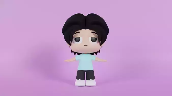 KPOPBOY LOWPOLY CHARACTER CHIBI Low-poly 3D model