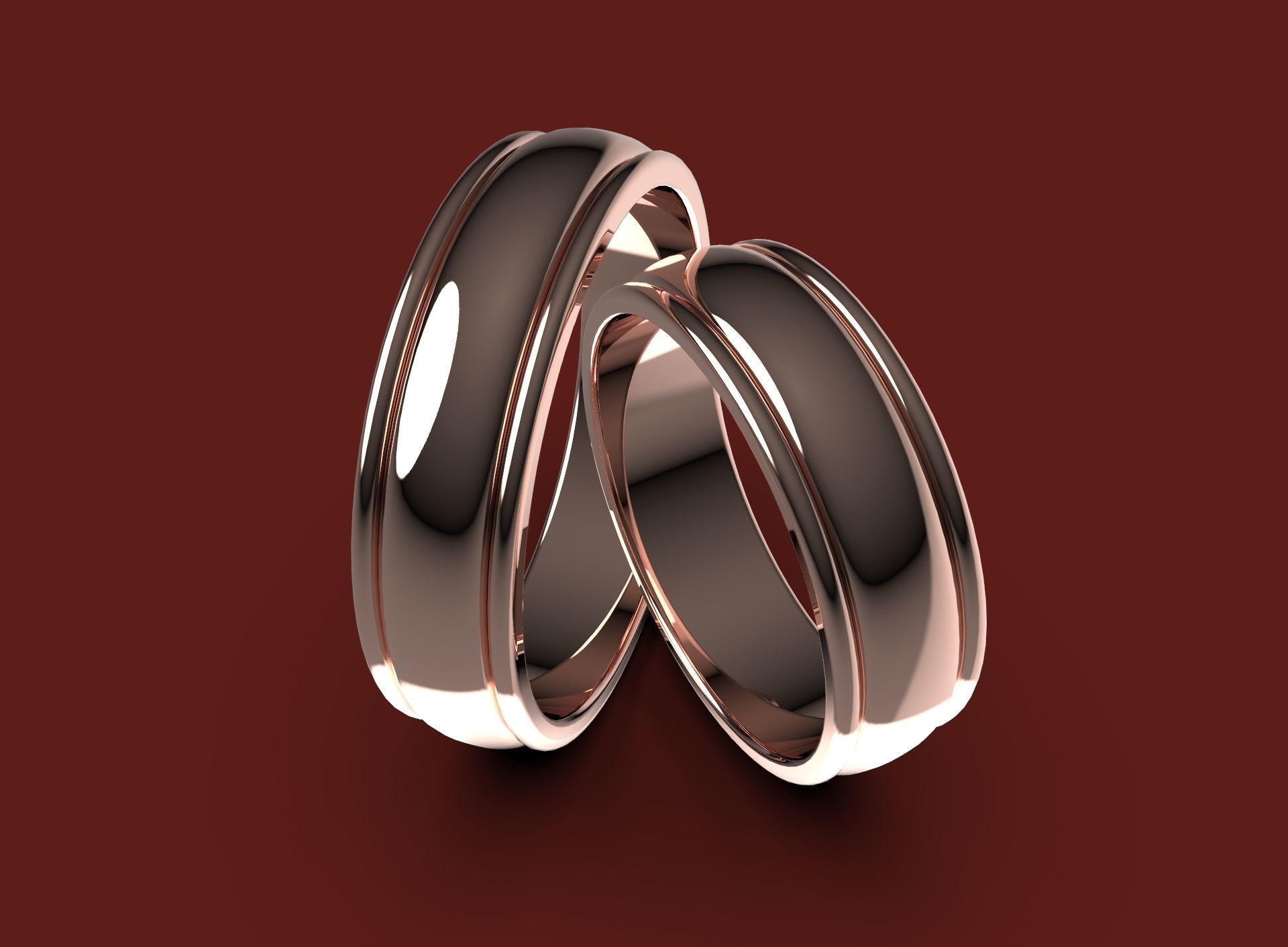 Wedding Rings  3D print model_3