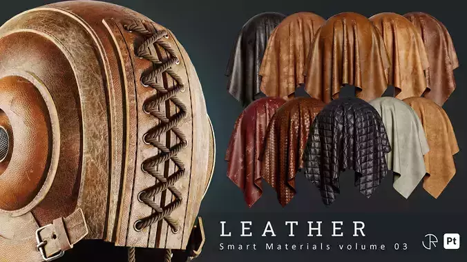 Realistic Leather Smart materials for substance painter Vol 03 