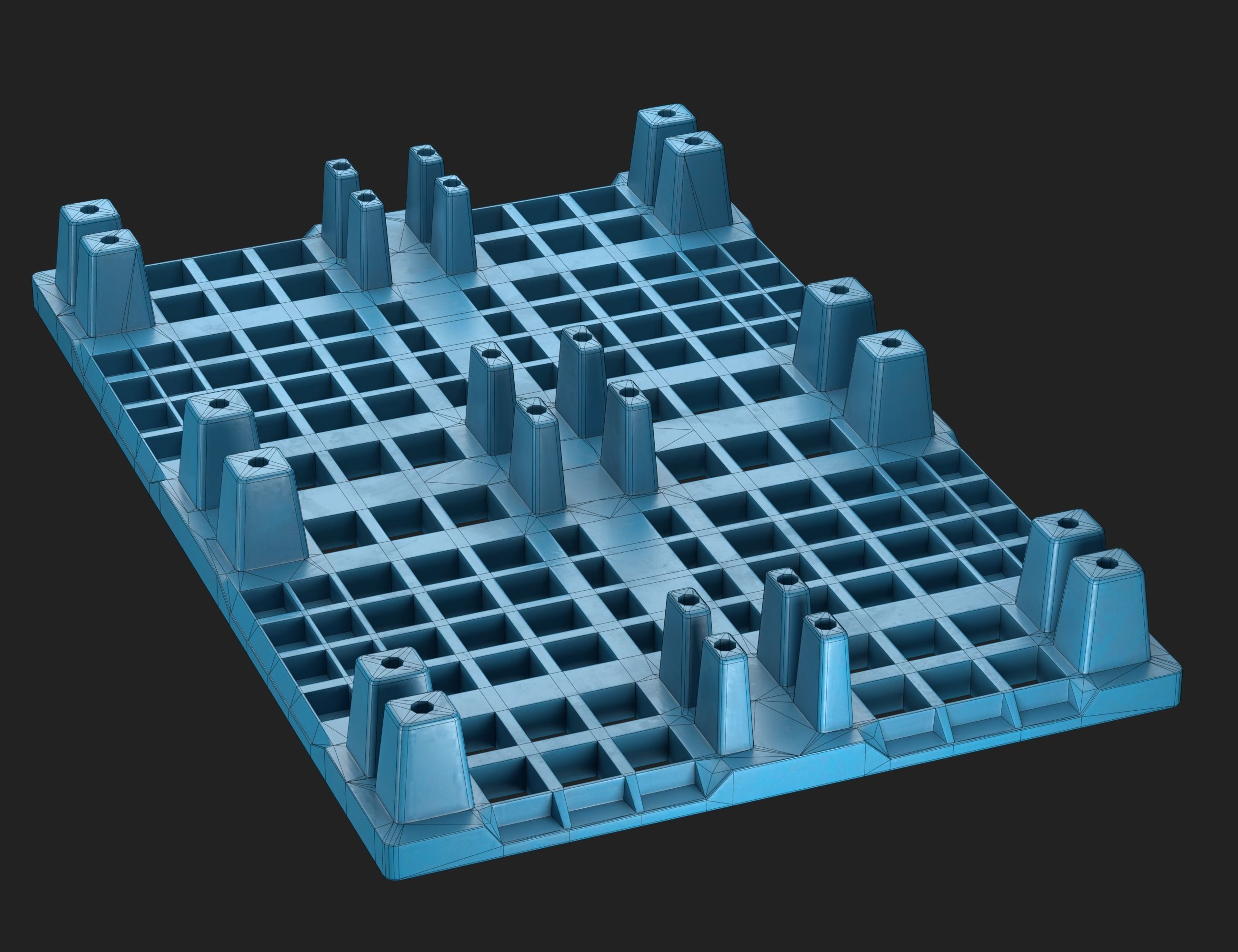 Plastic pallet 02 Low-poly 3D model_4