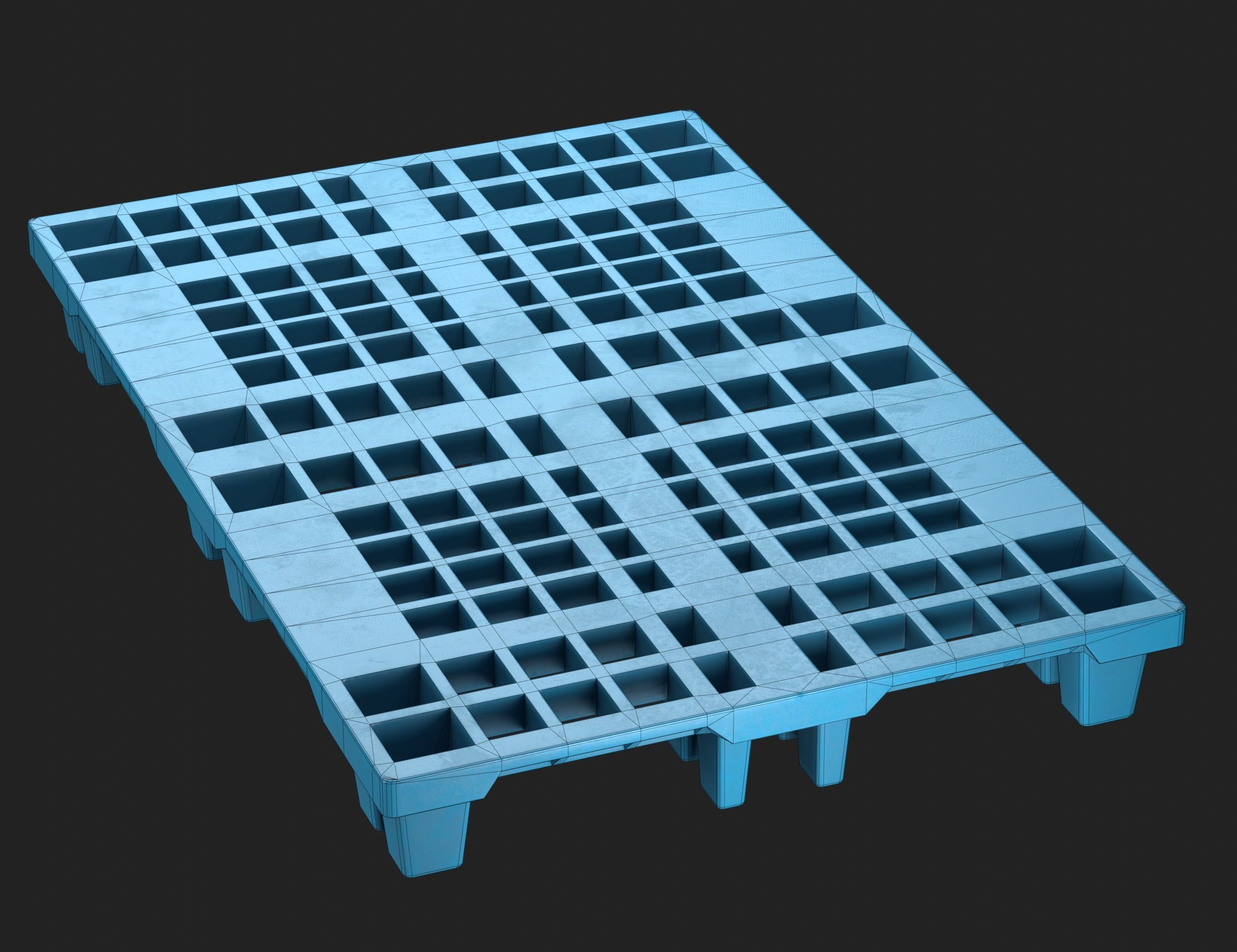 Plastic pallet 02 Low-poly 3D model_2