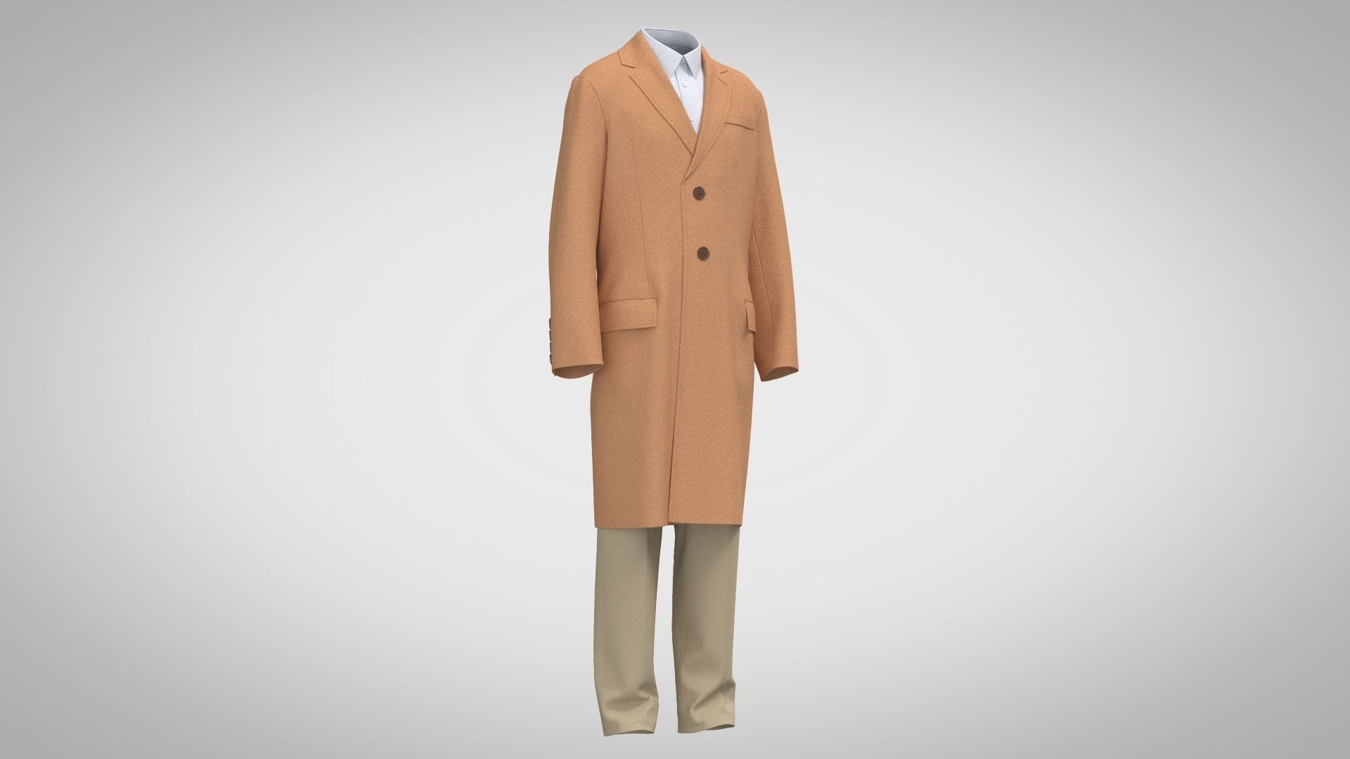 Tailored Coat 3D model_7