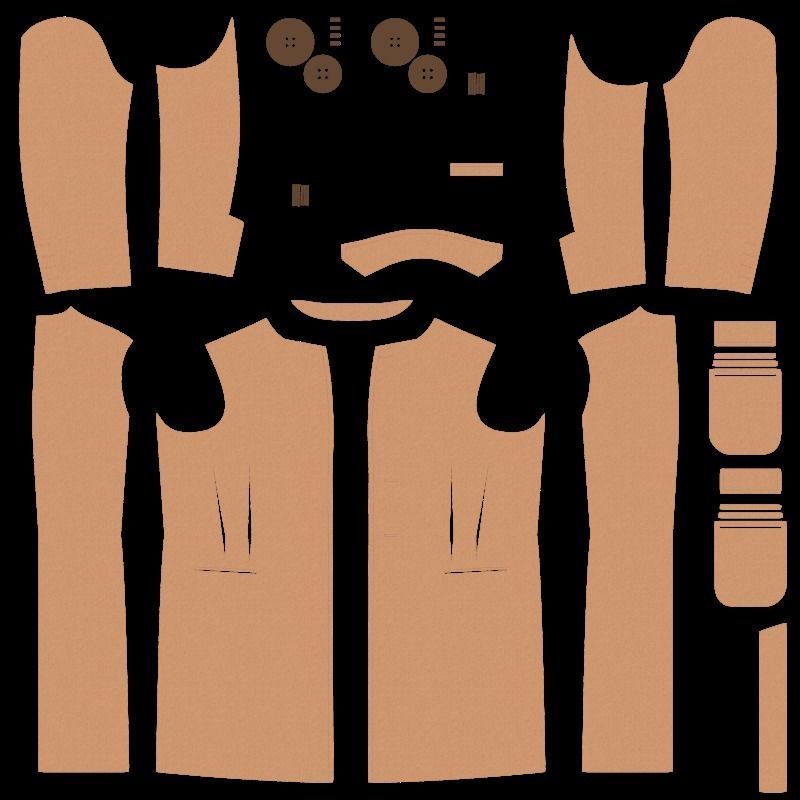 Tailored Coat 3D model_12