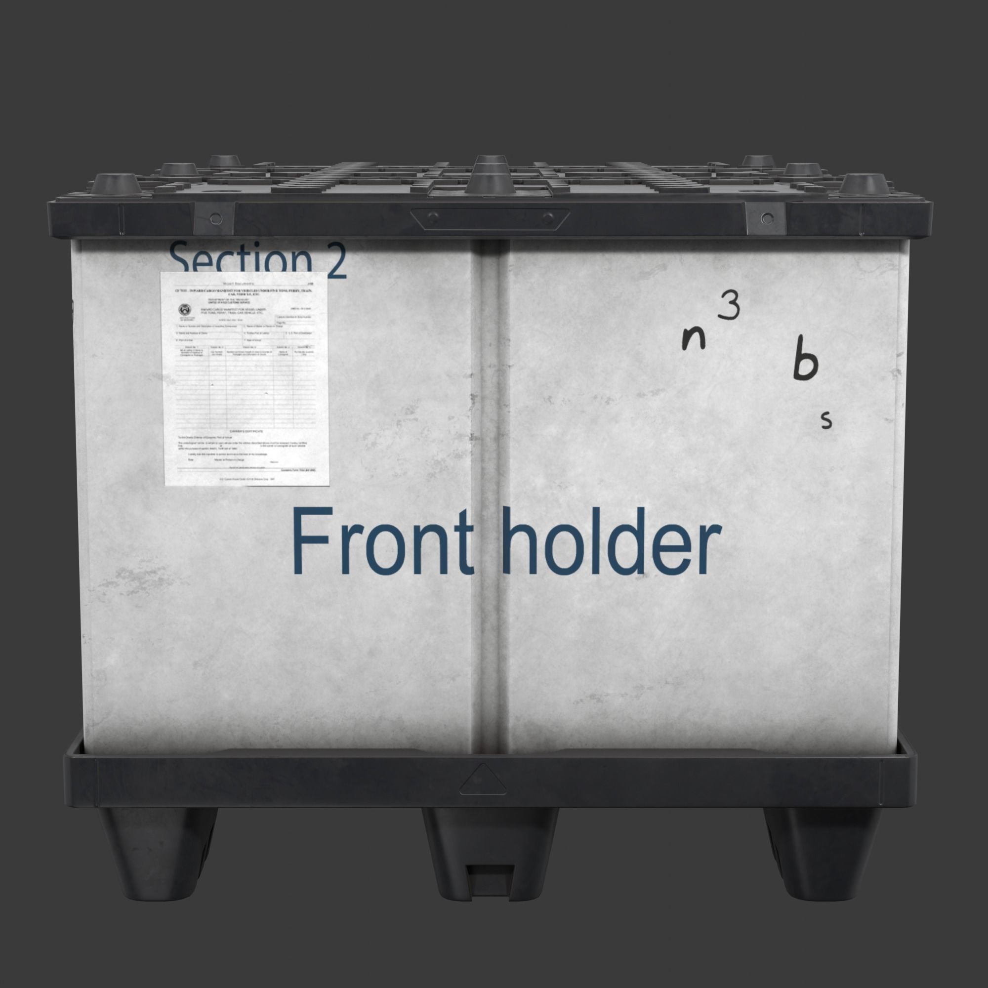Military cargo container Low-poly 3D model_5