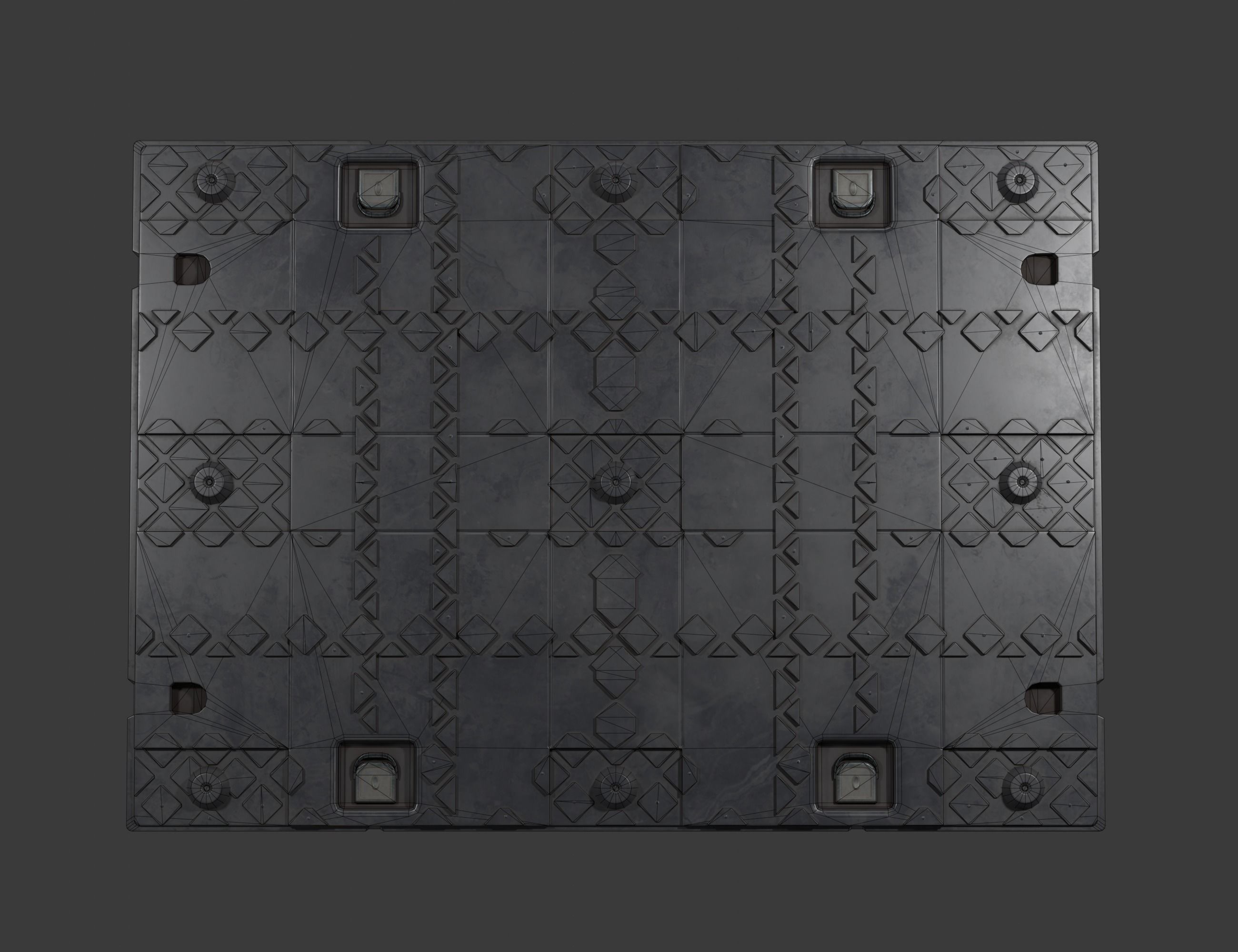 Military cargo container Low-poly 3D model_8