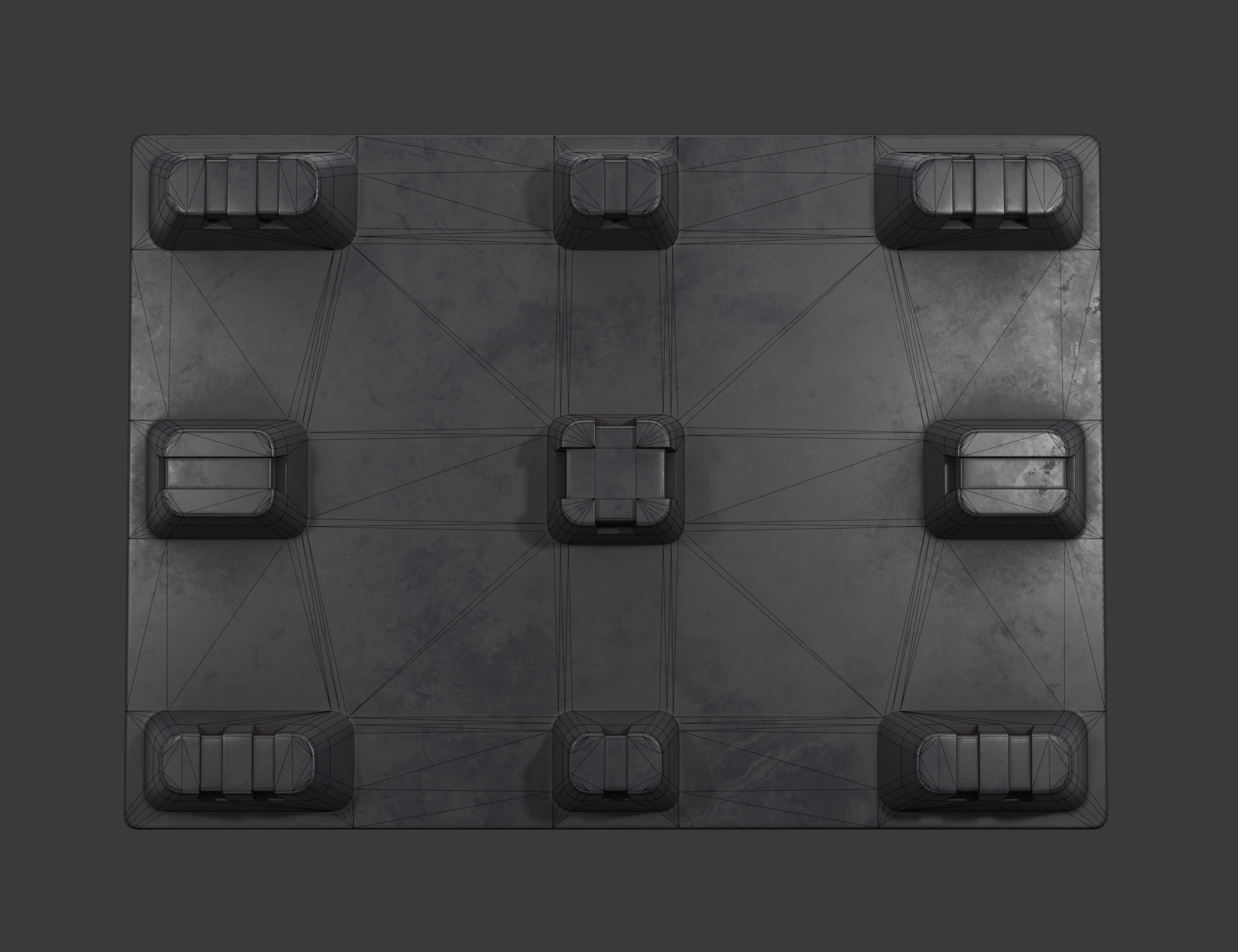 Military cargo container Low-poly 3D model_10