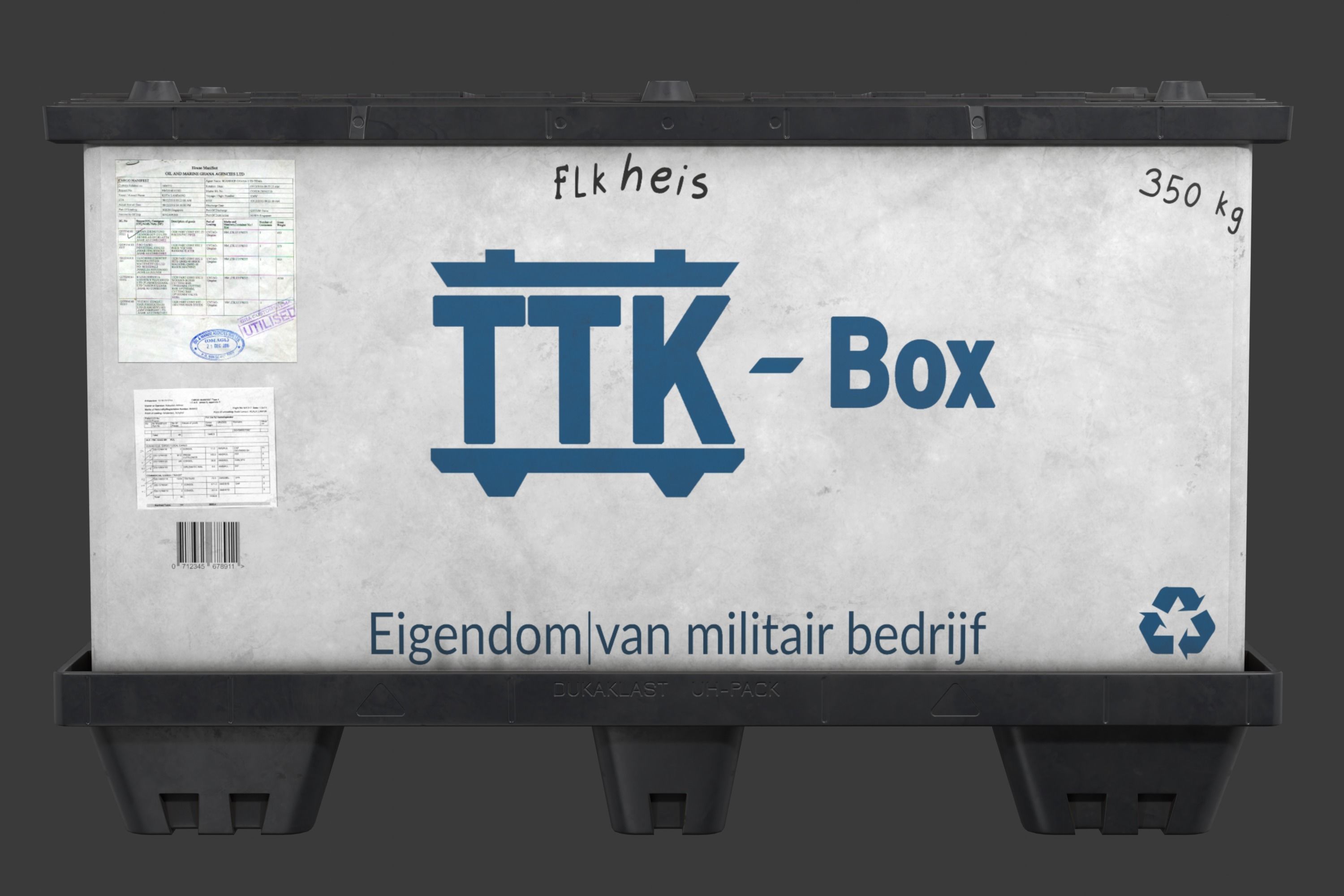 Military cargo container Low-poly 3D model_7