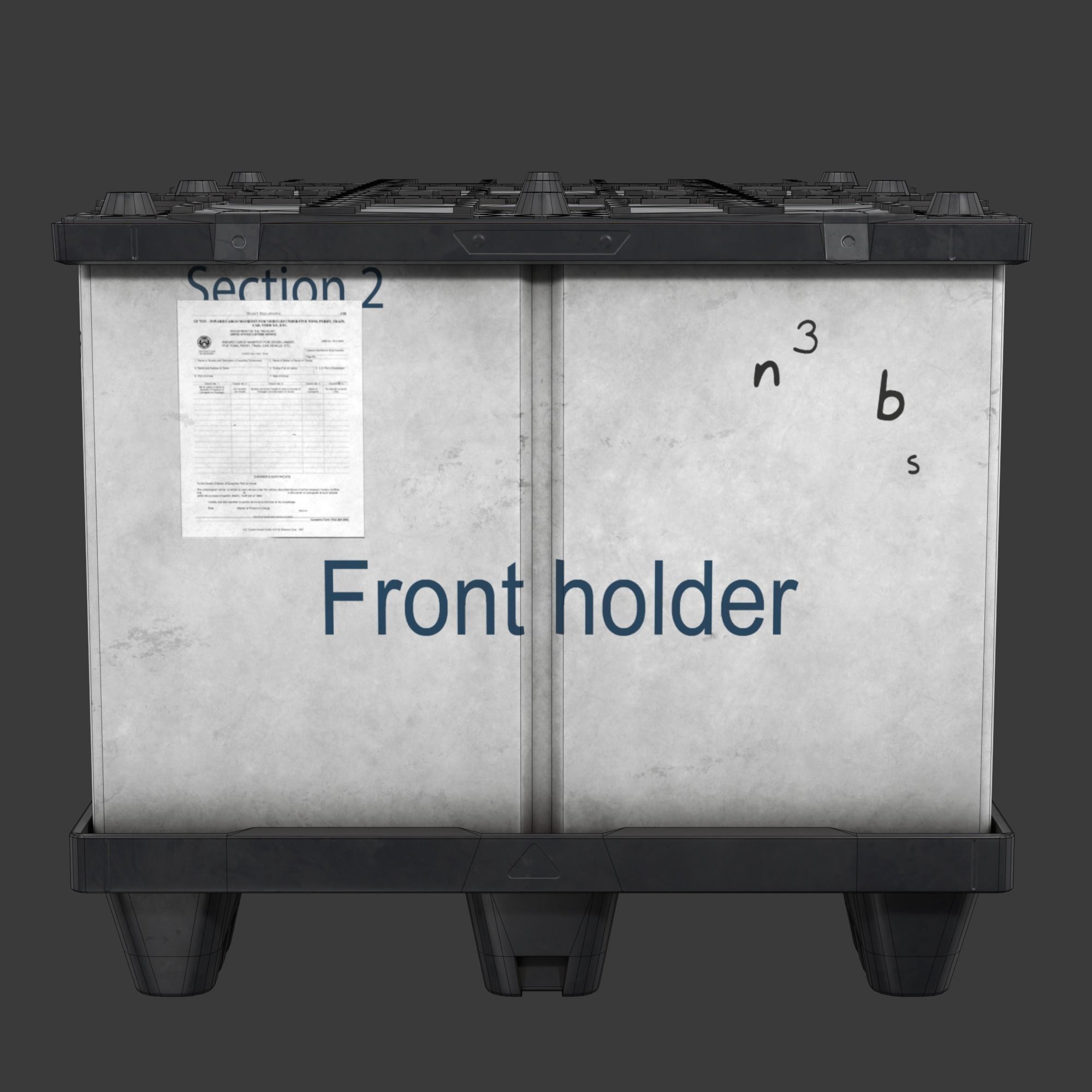Military cargo container Low-poly 3D model_4