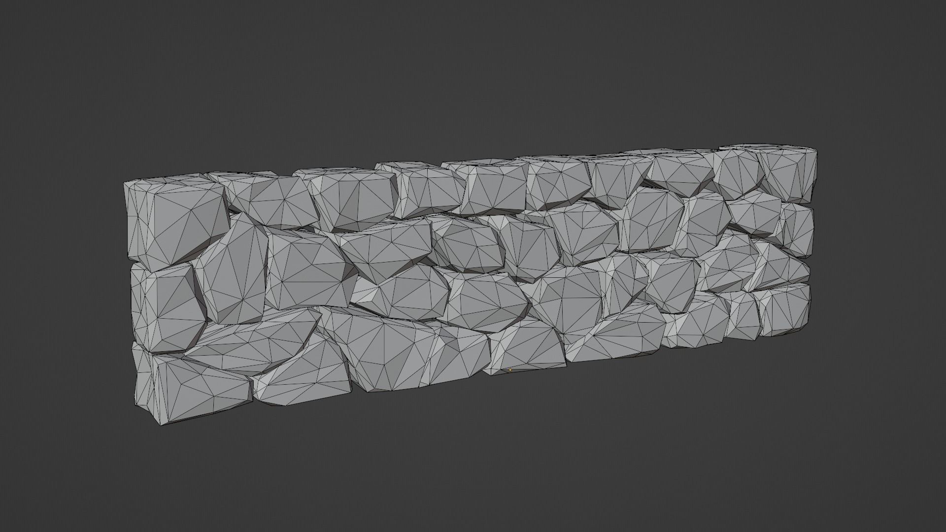 Stone Wall Low-poly 3D model_9
