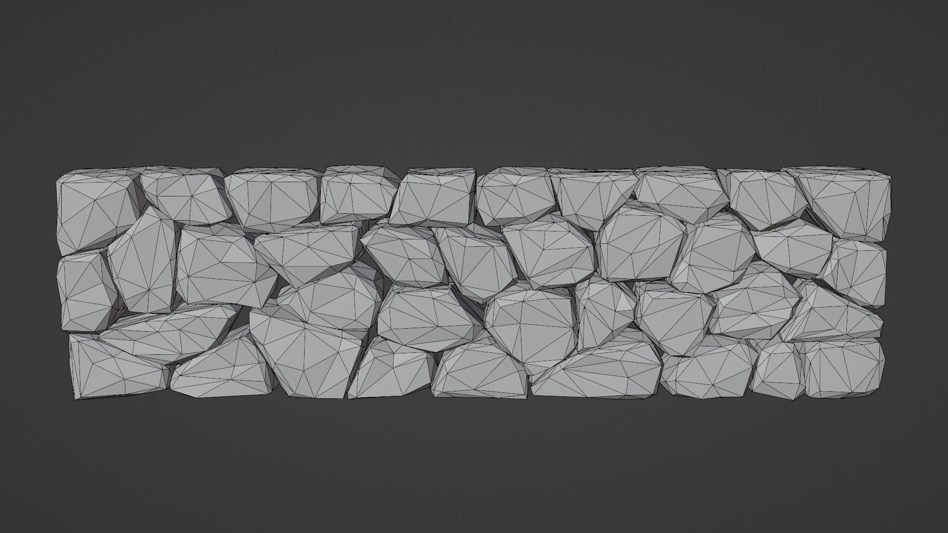 Stone Wall Low-poly 3D model_8