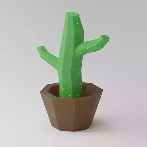Low Poly Cactus Free low-poly 3D model