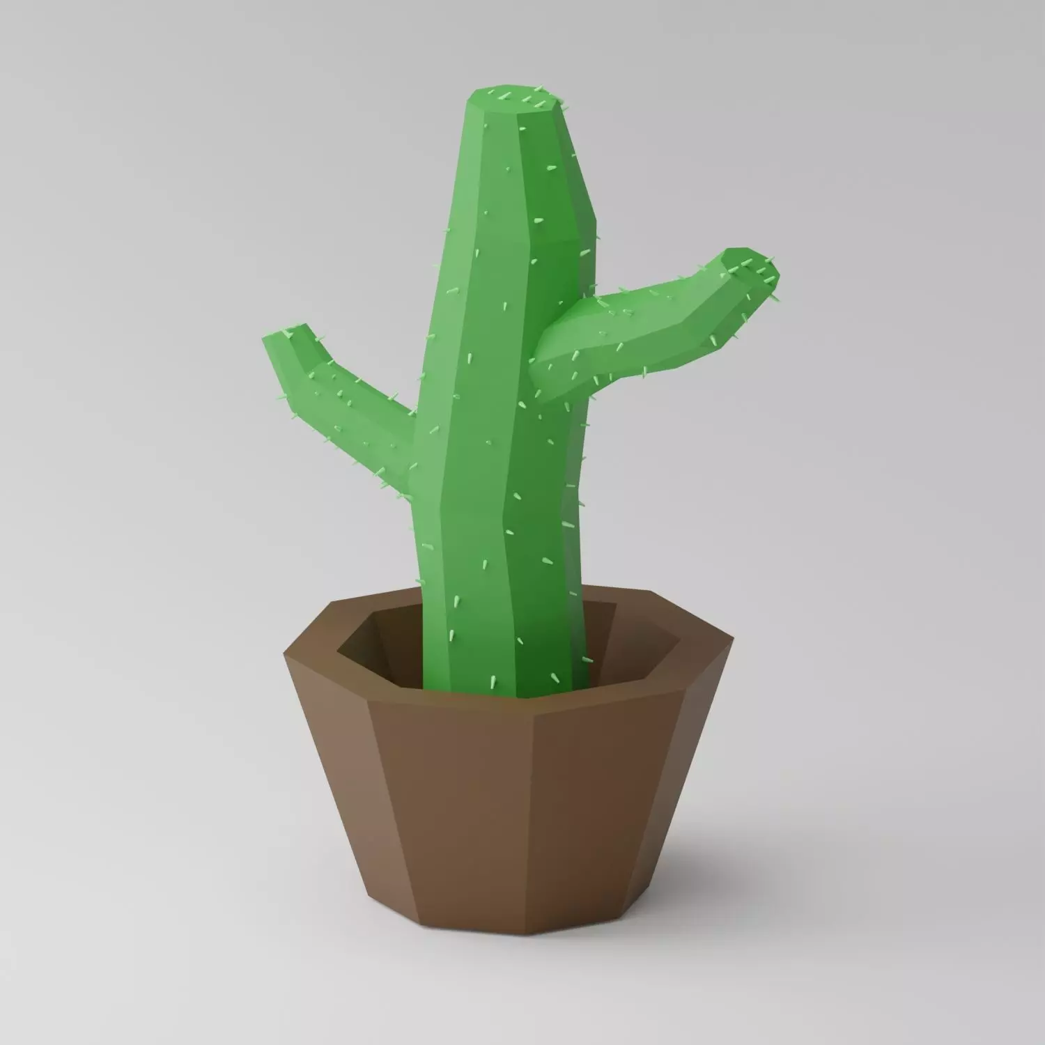 Low Poly Cactus Free low-poly 3D model_0