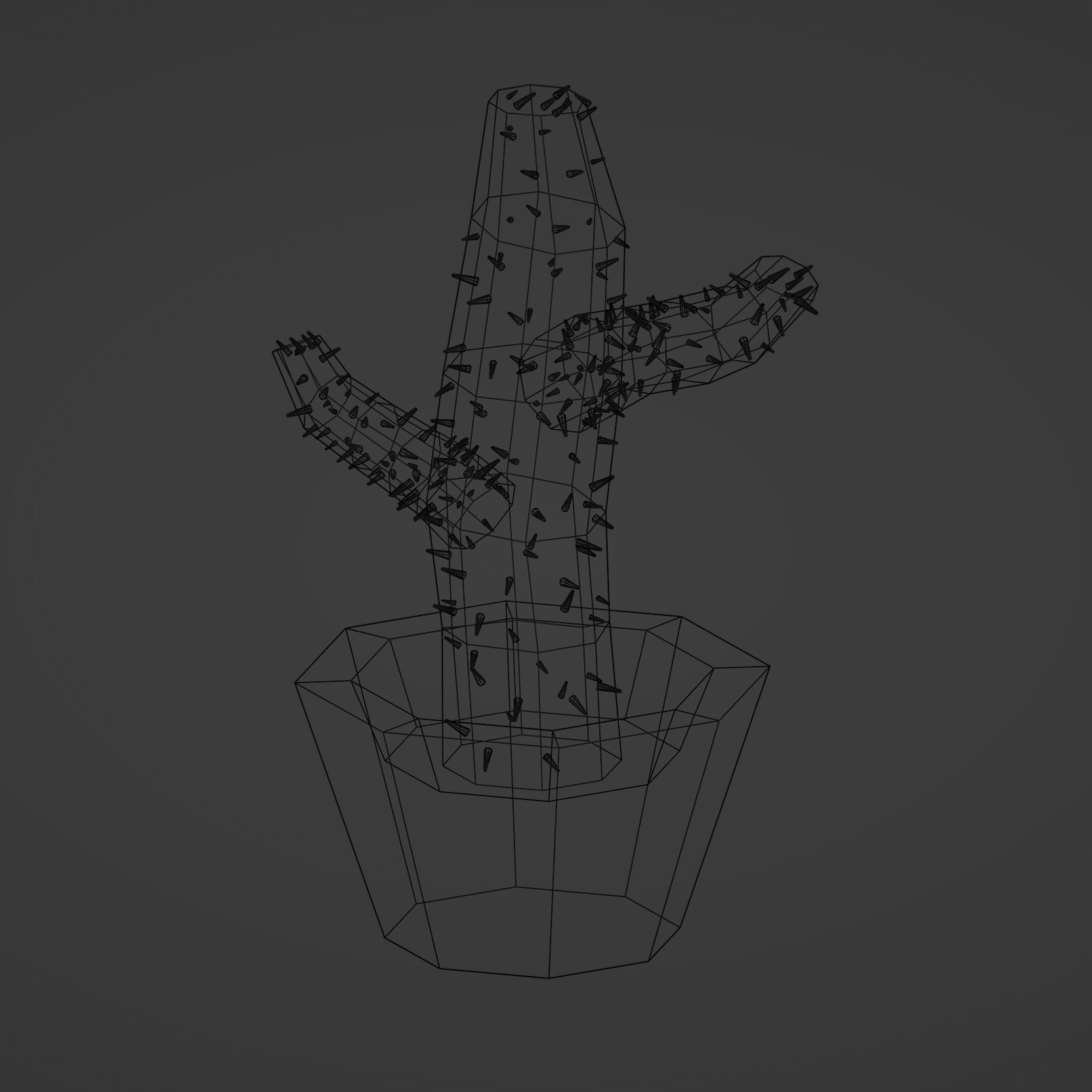 Low Poly Cactus Free low-poly 3D model_1