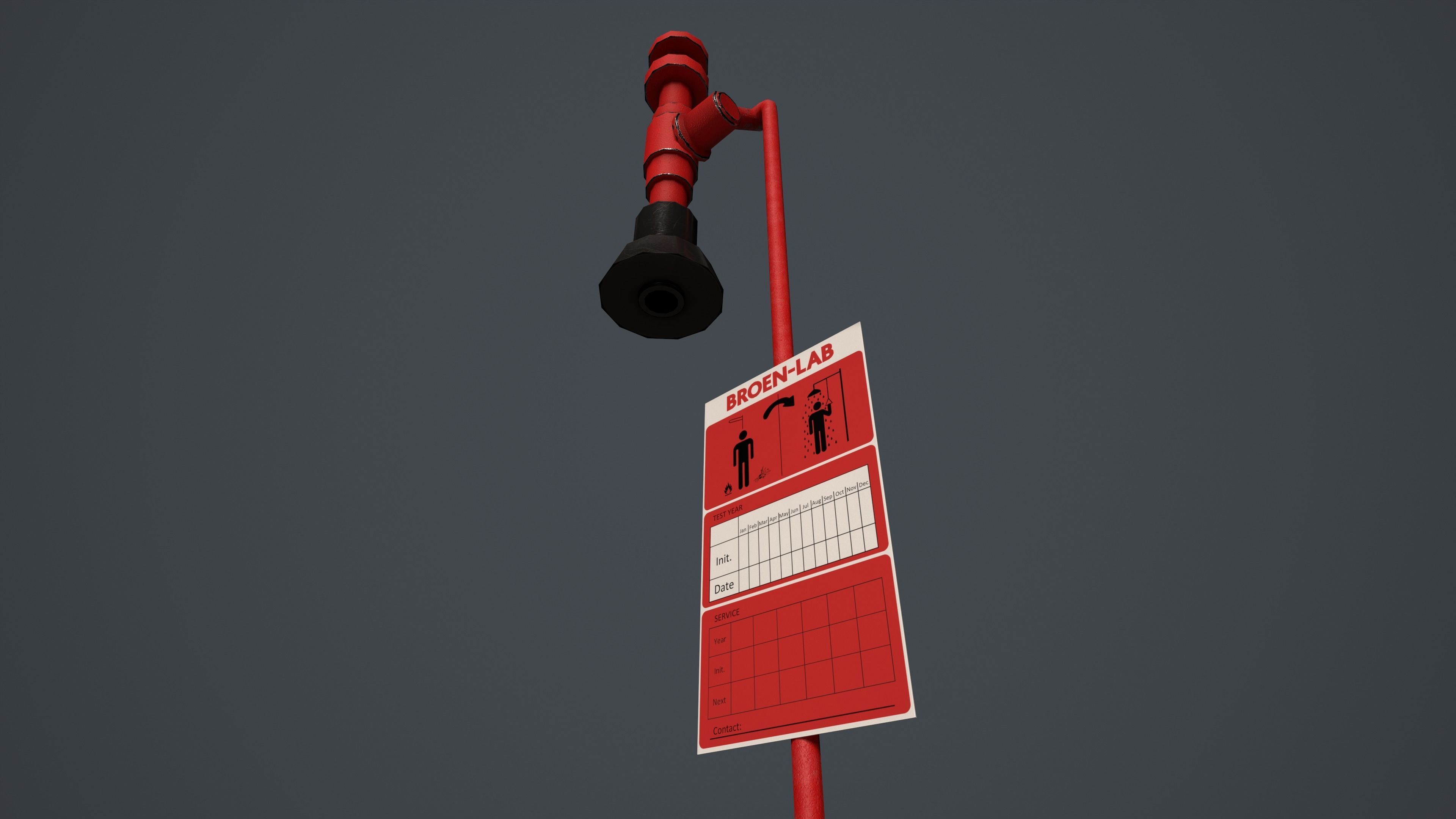 BROEN-LAB Emergency Shower Low-poly 3D model_2