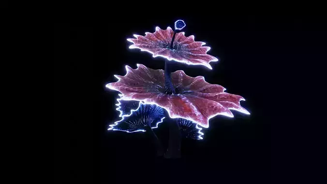 Alien Mushroom Flower Low-poly 3D model