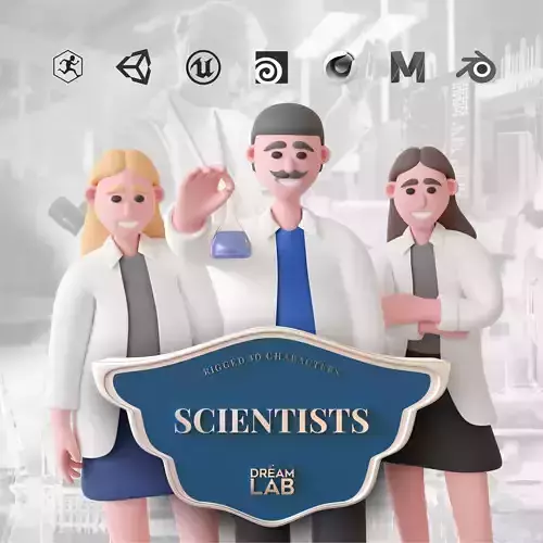 Scientists - Rigged 3D Characters 12 Animations
