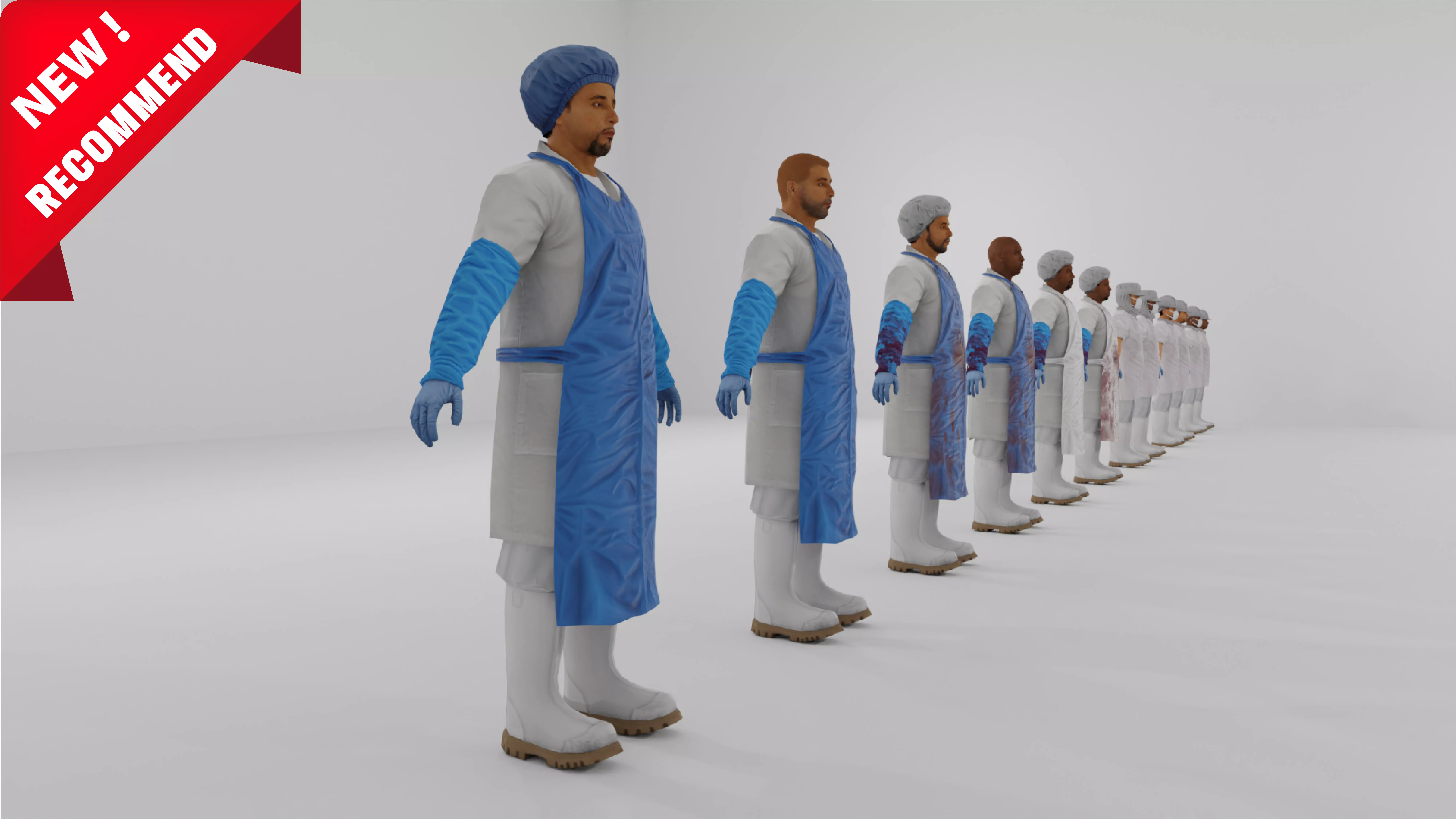 Workers Low-poly 3D model