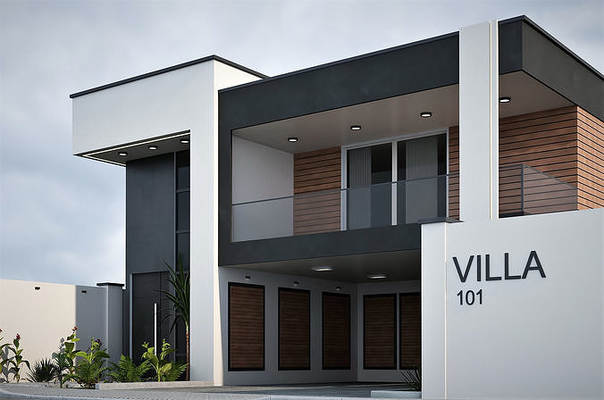 Villa house design  duplex - 101 3D model 5