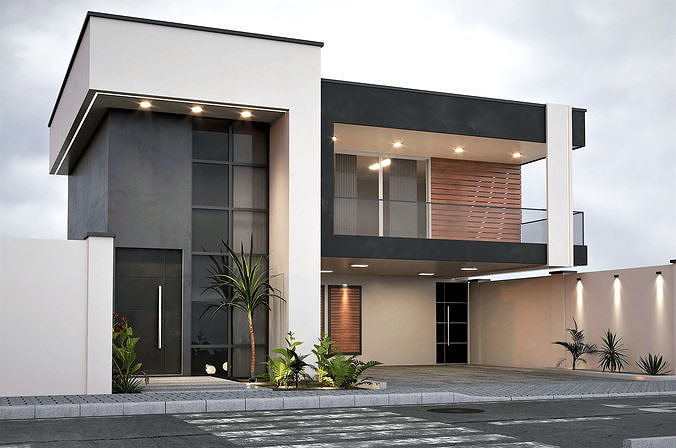 Villa house design  duplex - 101 3D model 2