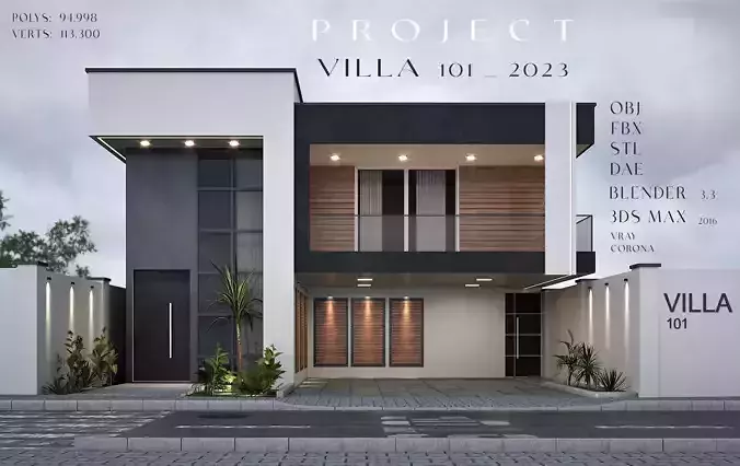 Villa house design  duplex - 101 3D model