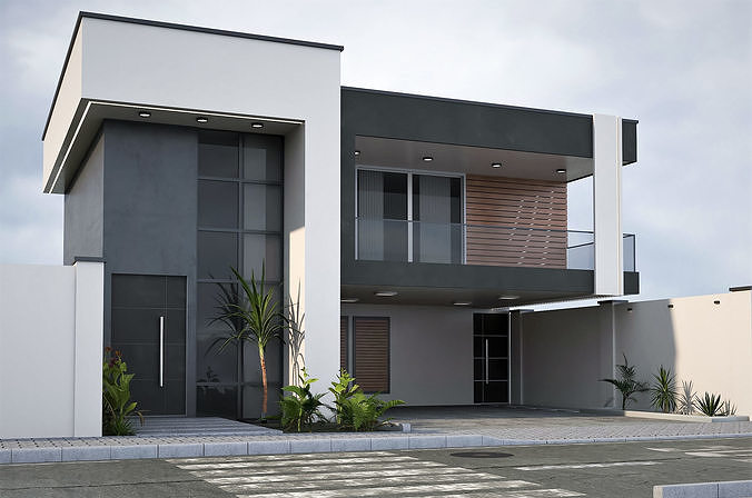Villa house design  duplex - 101 3D model 4