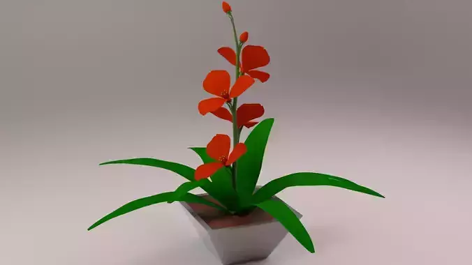 Flower vase Low-poly 3D model