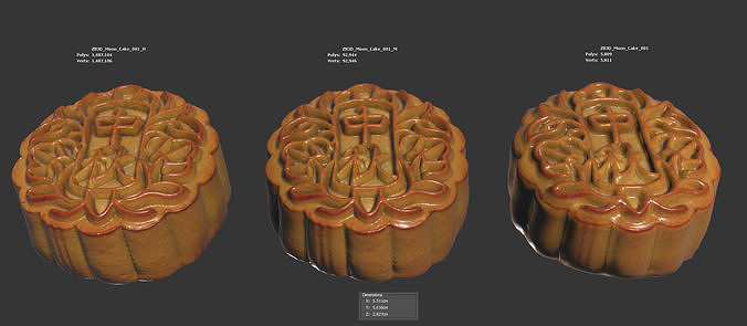 Moon Cake 3D model 6