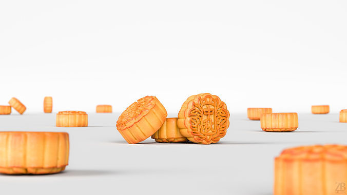 Moon Cake 3D model 2