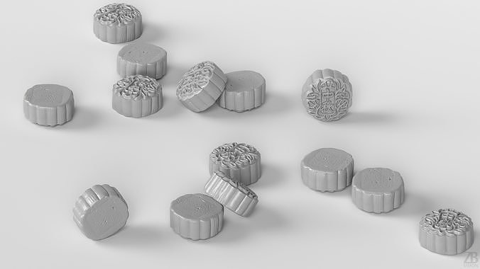 Moon Cake 3D model 4